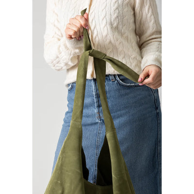 Knot Tote Suede Bag | Olive