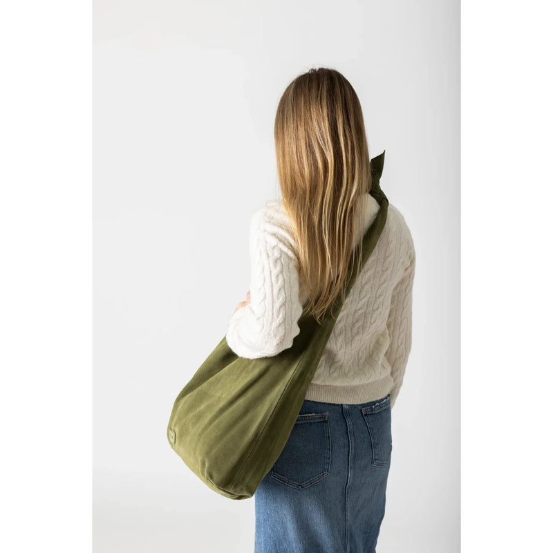 Knot Tote Suede Bag | Olive