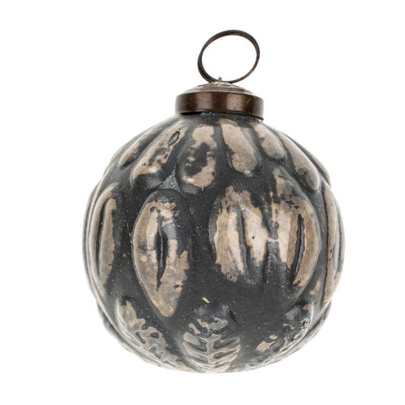 Patinaed Ball Ornament | Charcoal