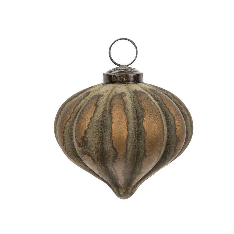 Patinaed Onion Ornament | Golden Green