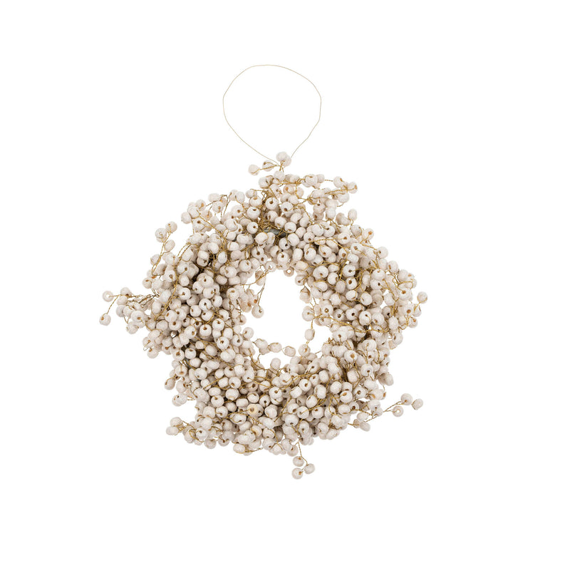 Small Beaded Berry Wreath | Ivory