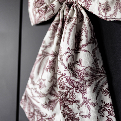 Burgundy Toile Bow