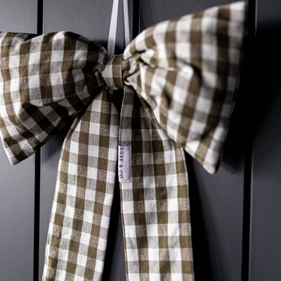 Olive Green Gingham Bow