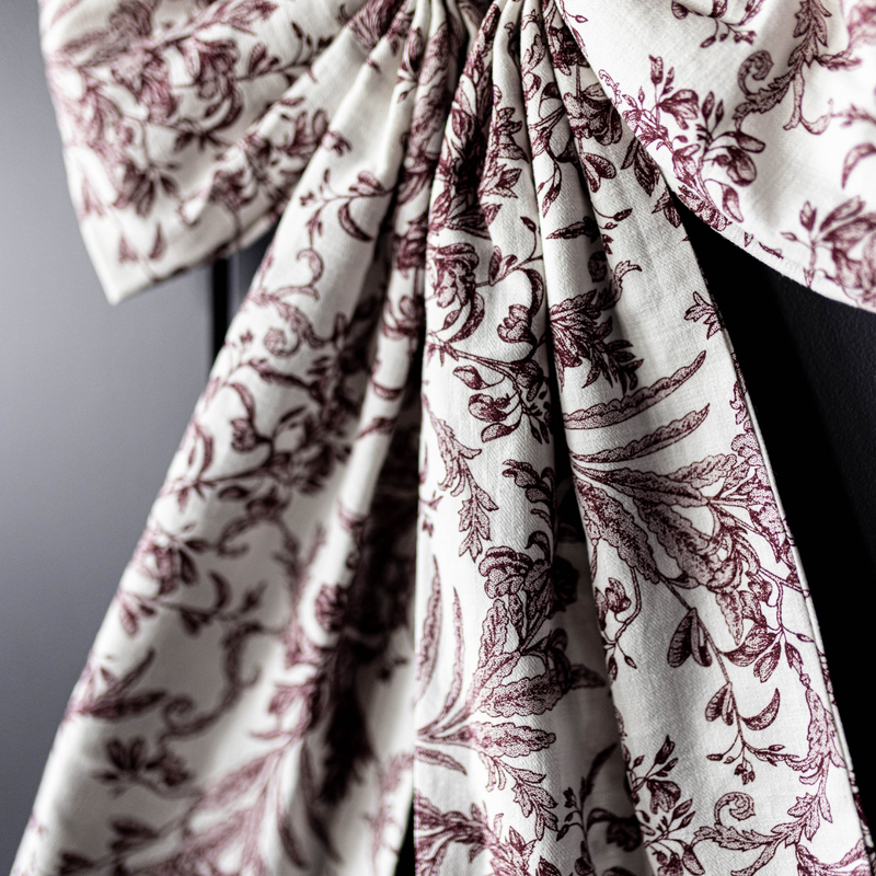 Burgundy Toile Bow