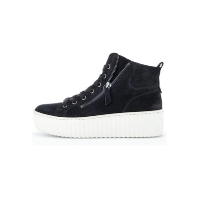 Double Zip Platform Ankle Sneaker | Black