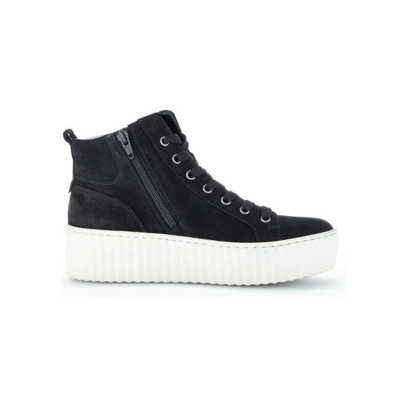 Double Zip Platform Ankle Sneaker | Black