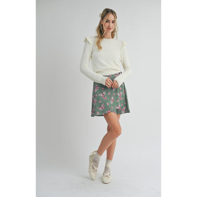 Abigail Ruffle Trim Sweater | Ivory