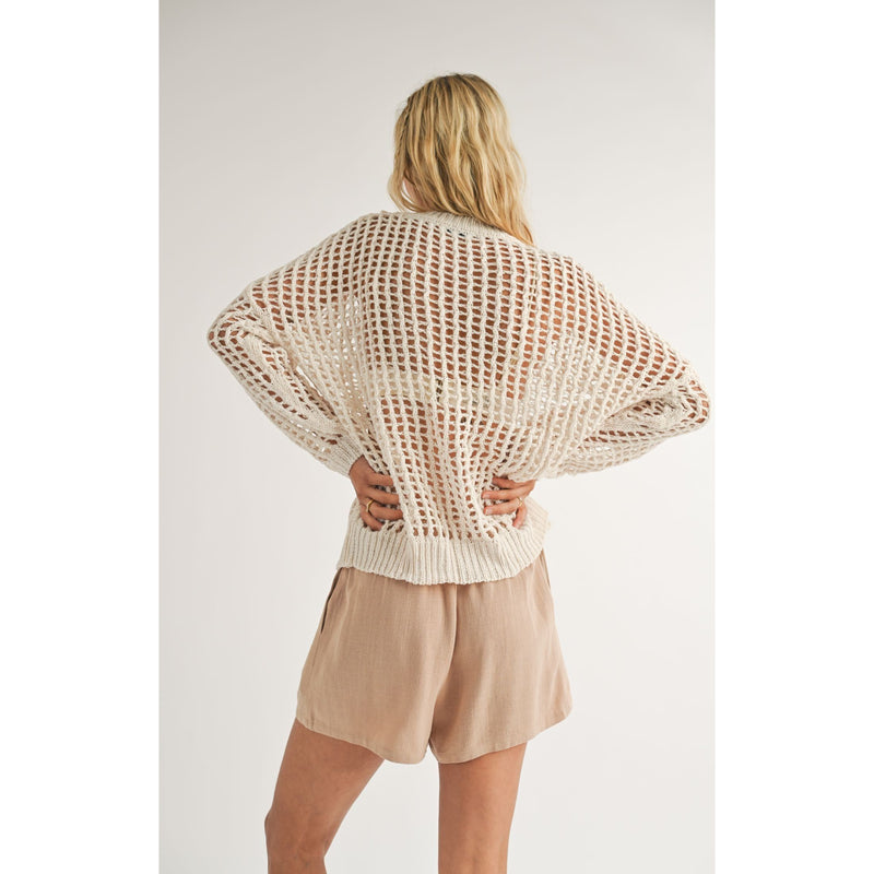 Paulie Open Knit Sweater | Ivory