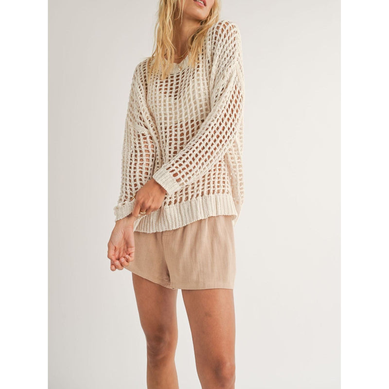 Paulie Open Knit Sweater | Ivory