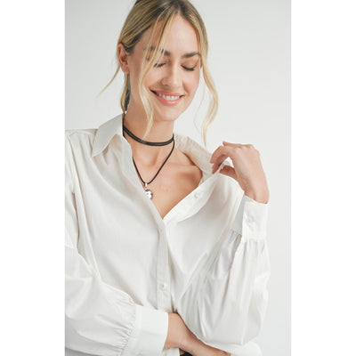 Shades On Button Up Shirt | Ivory