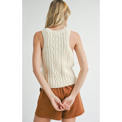 Astra Cable Sweater Tank | Ivory