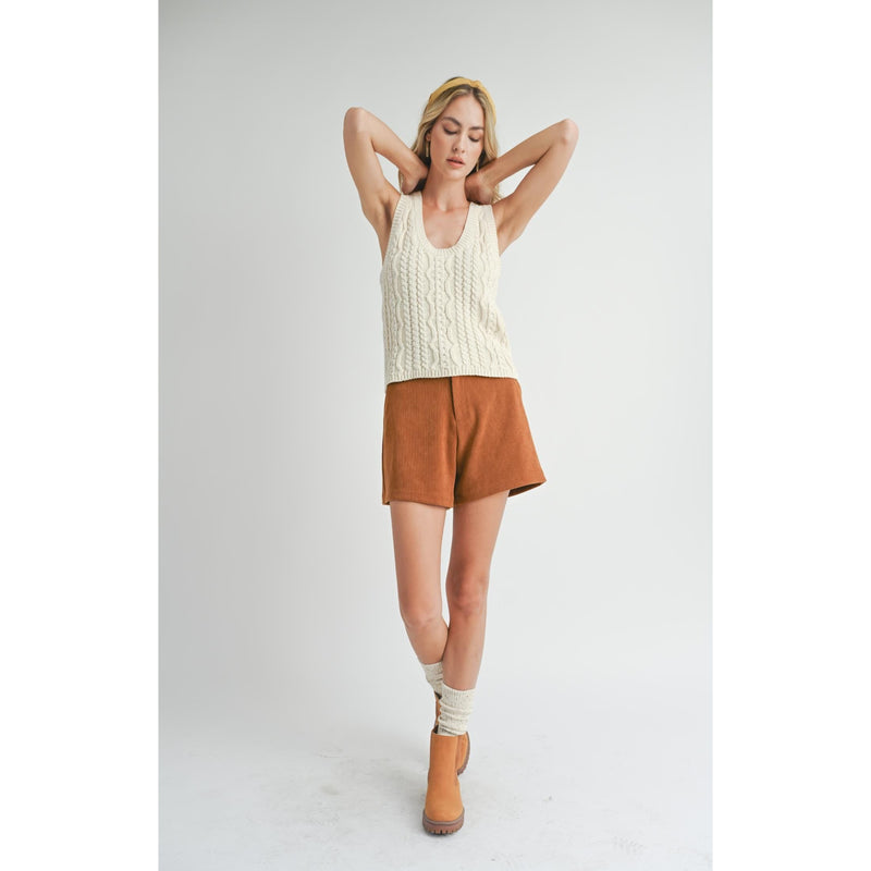 Astra Cable Sweater Tank | Ivory