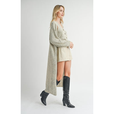 Phoenix Long Cardigan | Taupe Multi