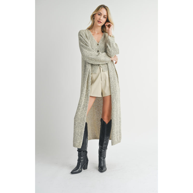 Phoenix Long Cardigan | Taupe Multi