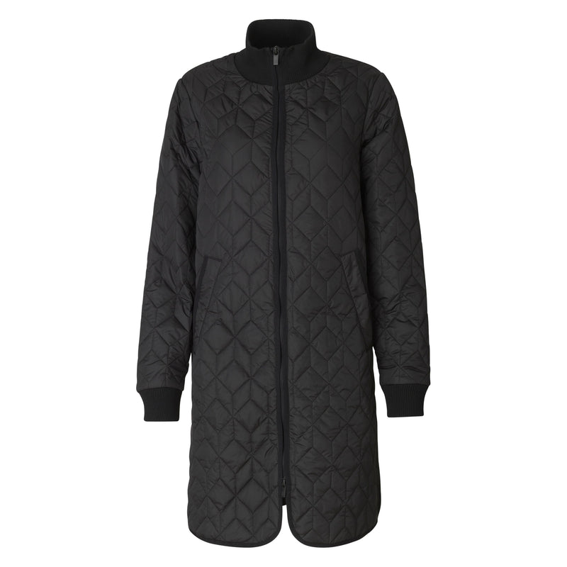 Padded Quilt Coat | Black