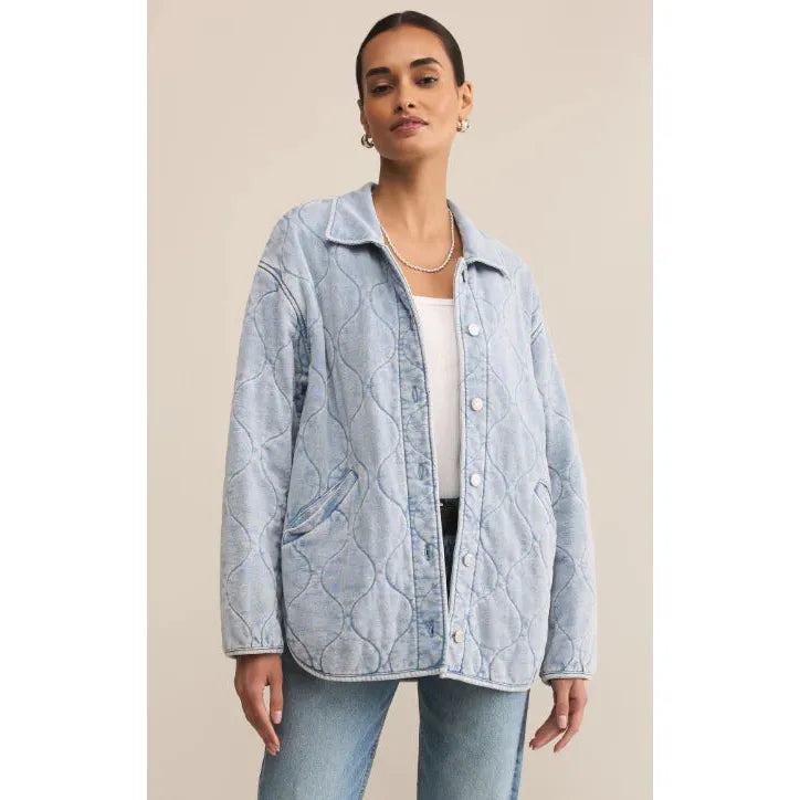 Boulder Knit Denim Jacket | Washed Indigo