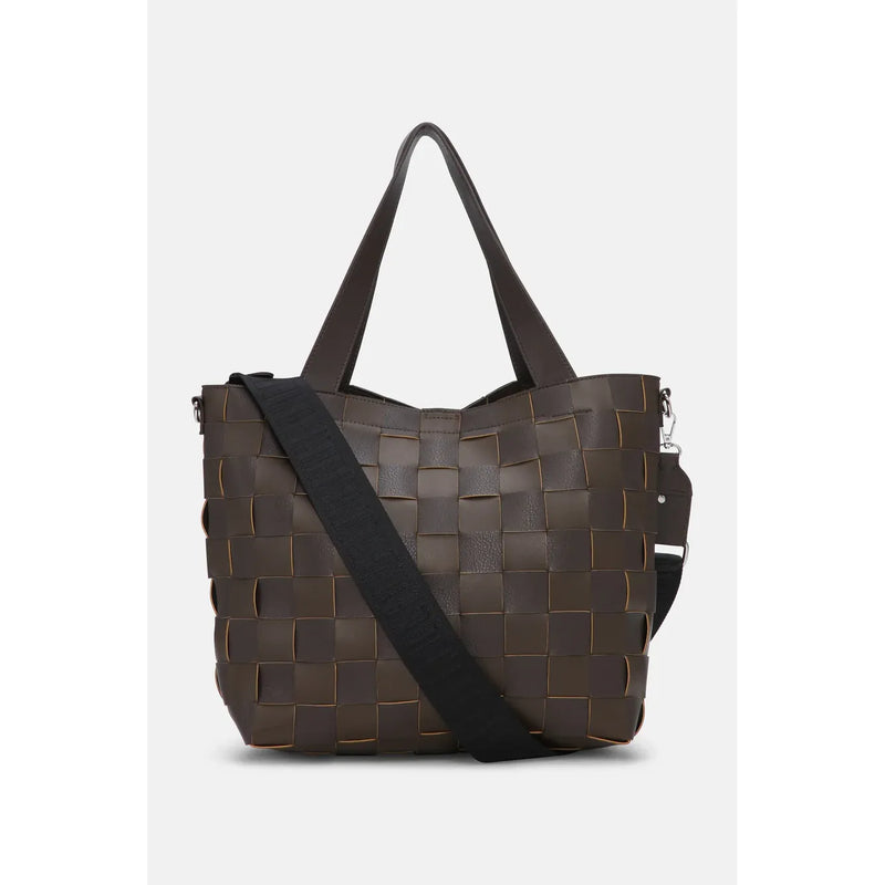 Big Braided Cross-Body Shopper | Chocolate Brown