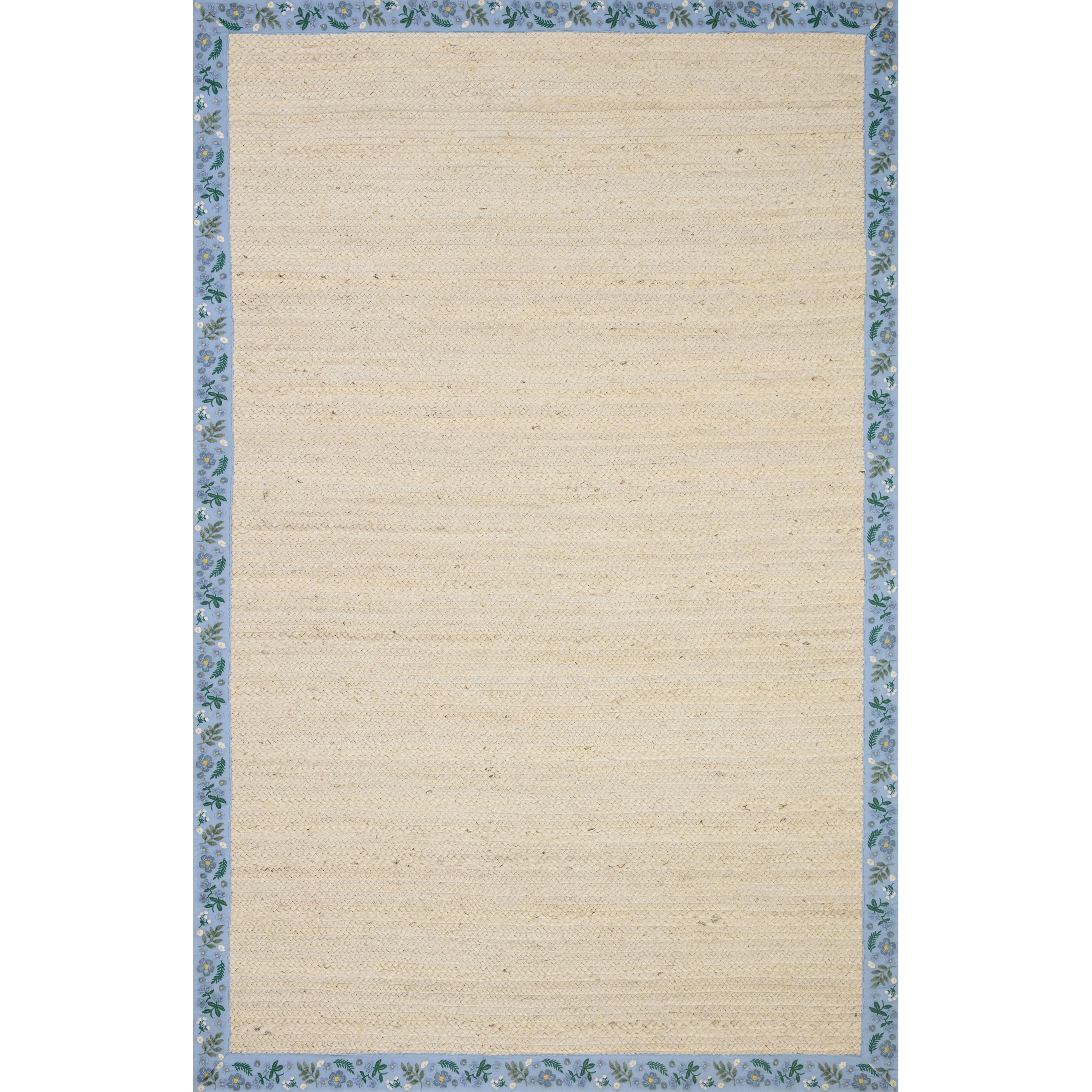 Periwinkle Modern Rug Costa Rug 01 | Rifle Paper Co. X Loloi | Wildwood Ivory / Periwinkle ...