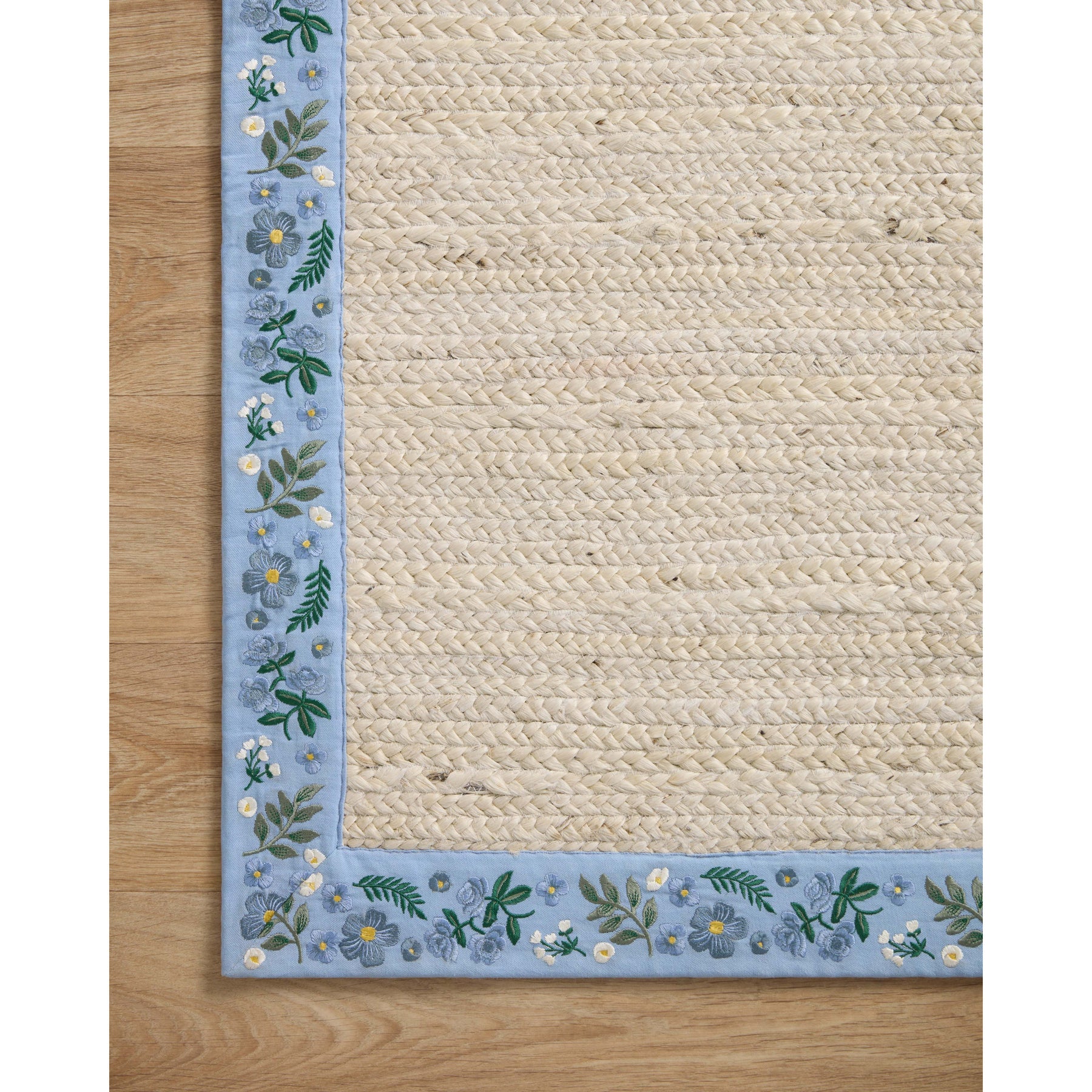 Periwinkle Modern Rug Costa Rug 01 | Rifle Paper Co. X Loloi | Wildwood Ivory / Periwinkle ...