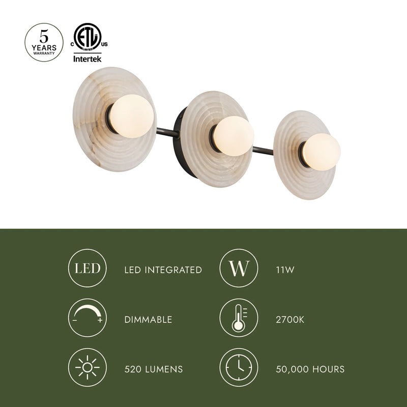 Dahlia 3 Light LED Wall Sconce