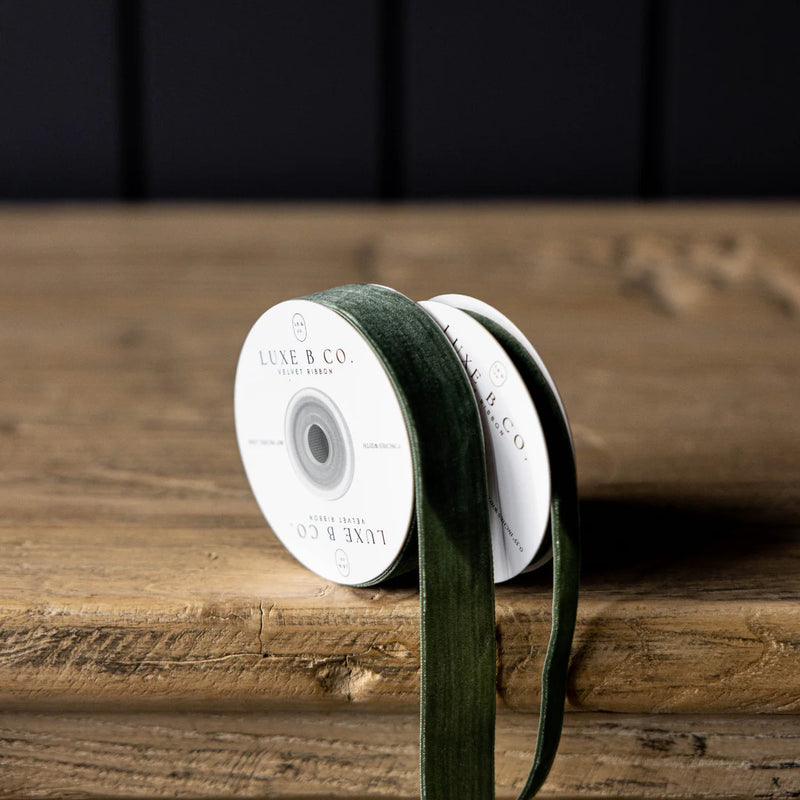Holiday Velvet Ribbon | Forest Green Medium