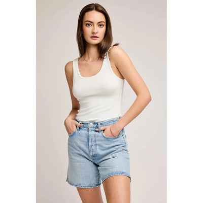 Nina Ribbed Tank | White