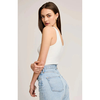 Nina Ribbed Tank | White