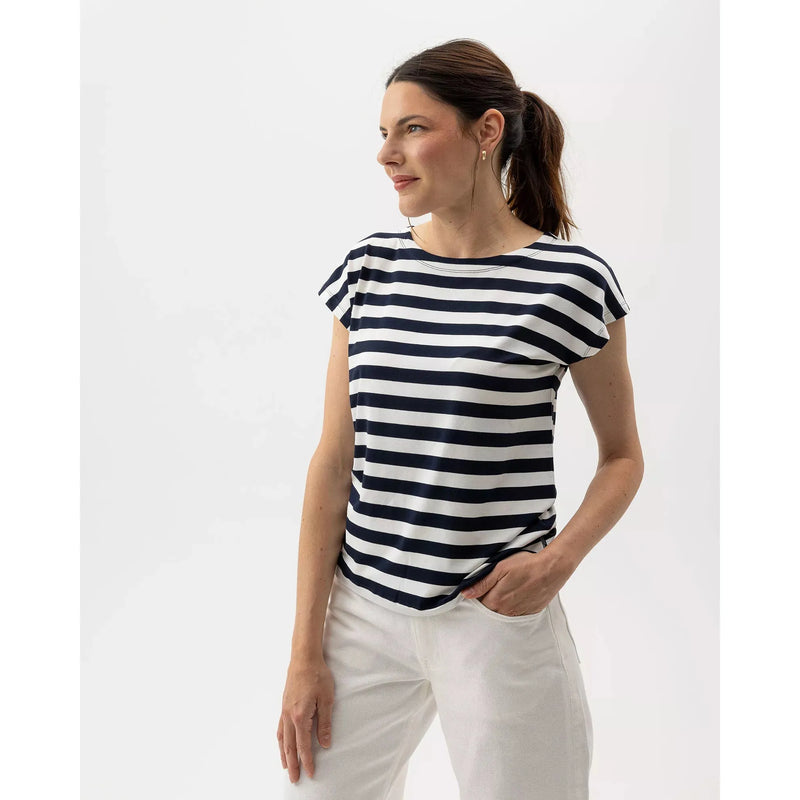 Esther Capsleeve | White/Navy