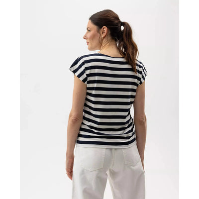 Esther Capsleeve | White/Navy