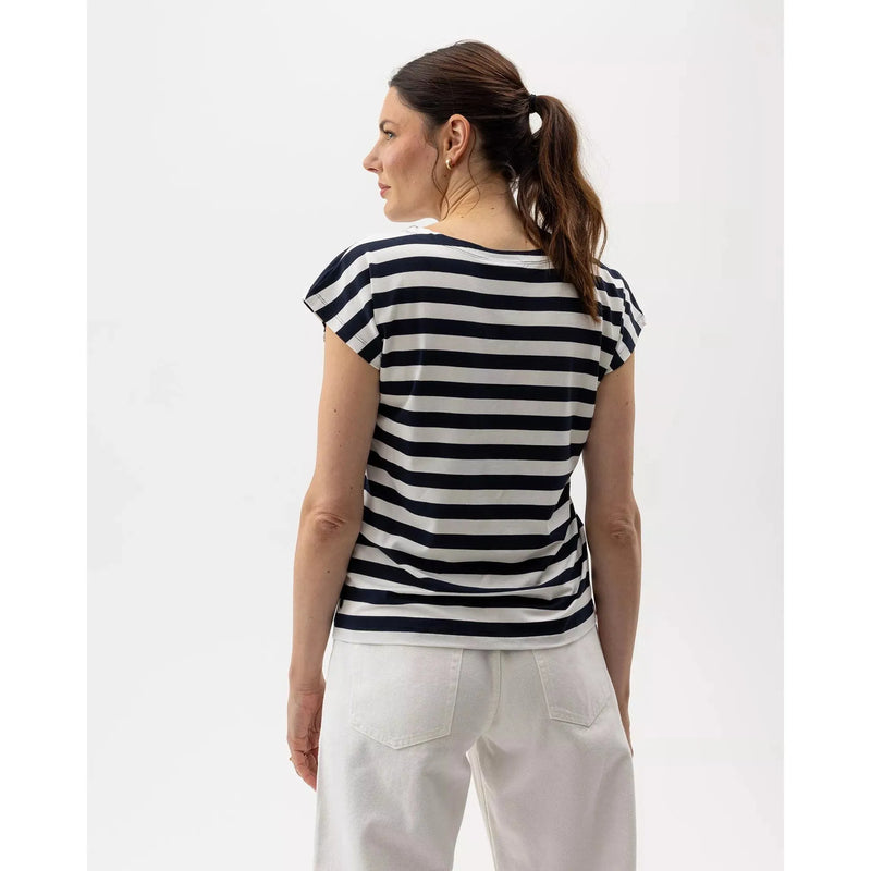 Esther Capsleeve | White/Navy
