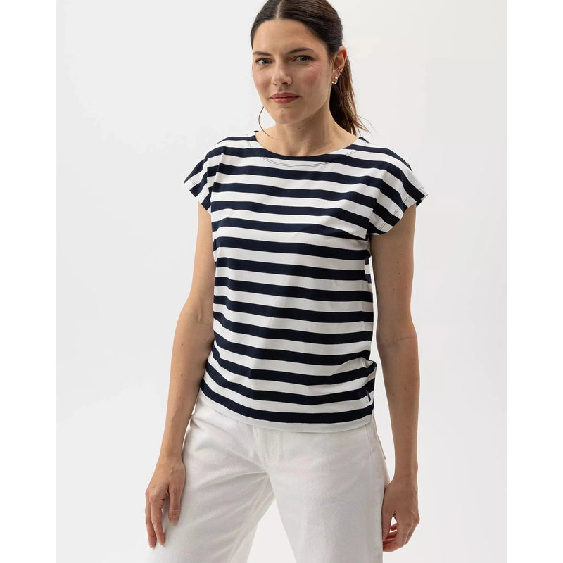 Esther Capsleeve | White/Navy