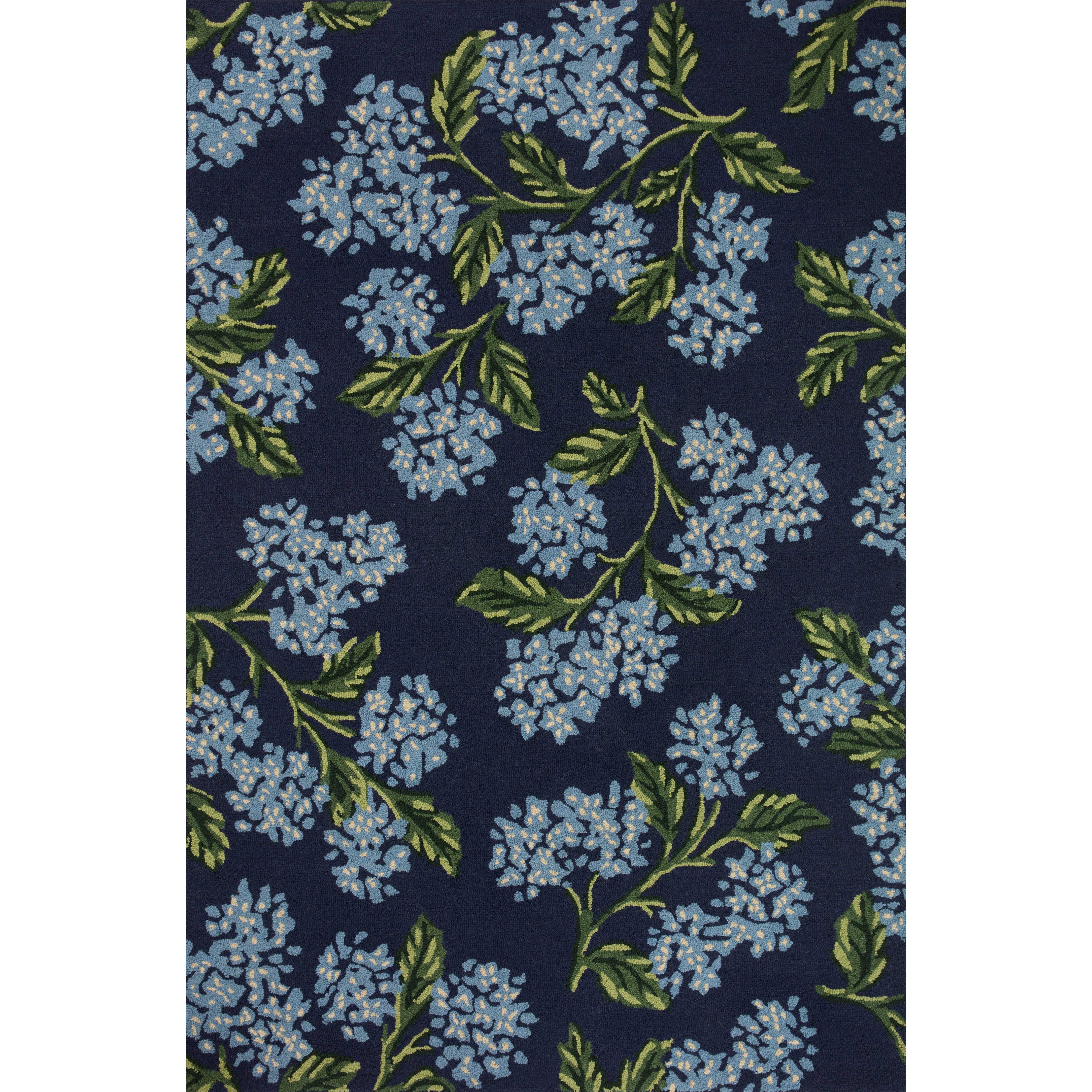 Joie Rug 04 | Rifle Paper Co. X Loloi | Hydrangea Navy – Modern Komfort