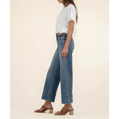 Meg High Rise Front Pin Tuck Wide Leg Jeans | Faith