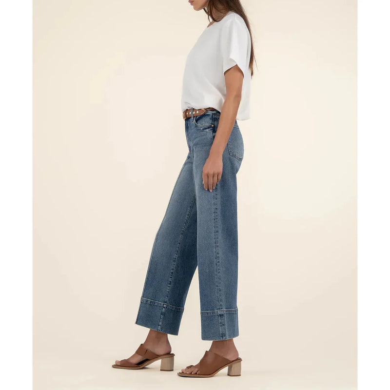Meg High Rise Front Pin Tuck Wide Leg Jeans | Faith