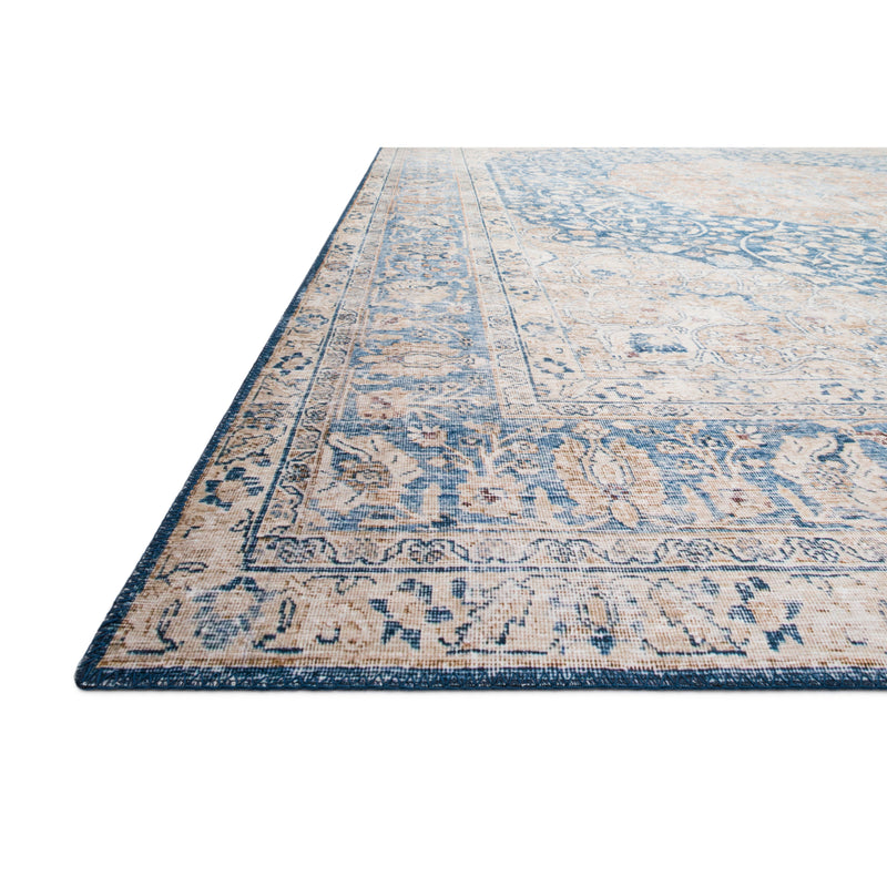 Layla Rug 07 | Blue / Tangerine