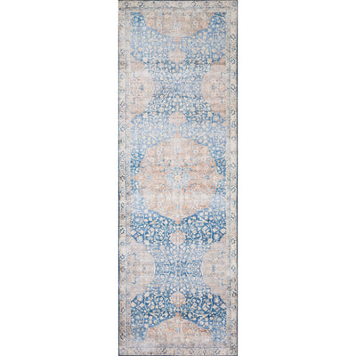Layla Rug 07 | Blue / Tangerine