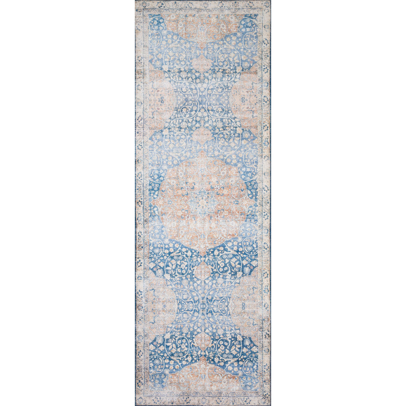 Layla Rug 07 | Blue / Tangerine