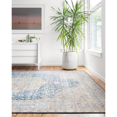 Layla Rug 07 | Blue / Tangerine