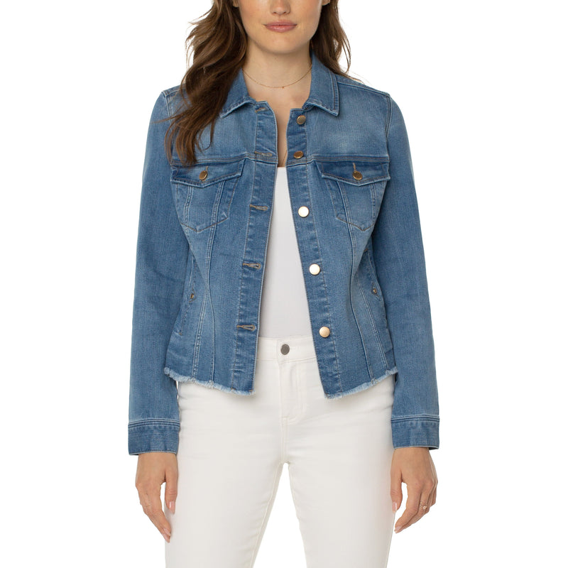 Classic Jean Jacket with Fray Hem