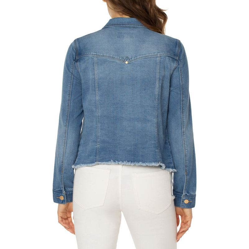 Classic Jean Jacket with Fray Hem