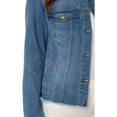 Classic Jean Jacket with Fray Hem