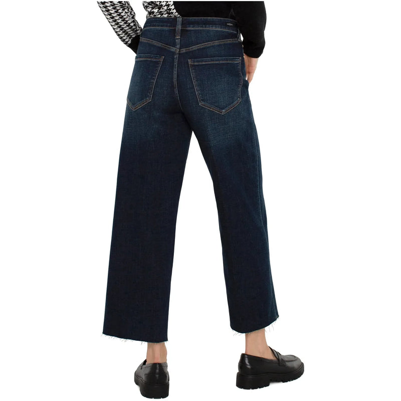 Stride High Rise Wide Leg Jeans With Cut Hem | Eastmoor