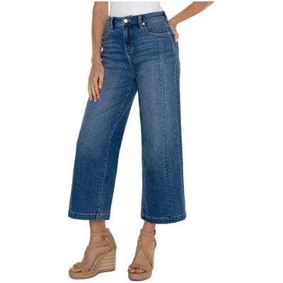 Stride Wide Leg Jeans with Seaming Detail