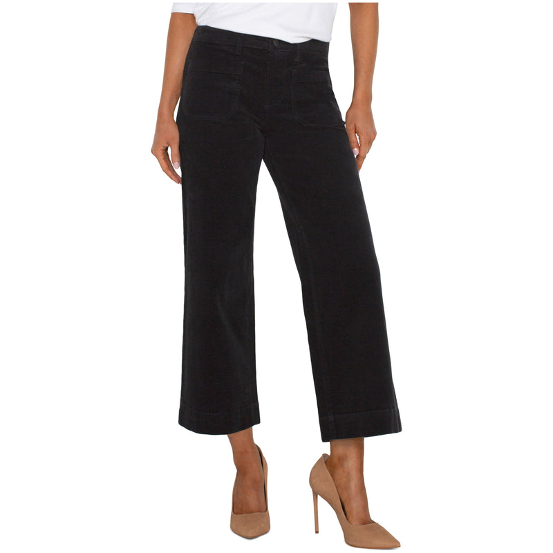 Crop Wide Leg Pants | Black