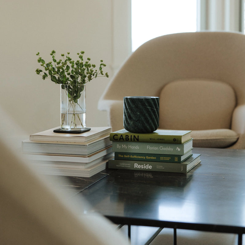 Emerald Green Marble Refillable Candle Vessel