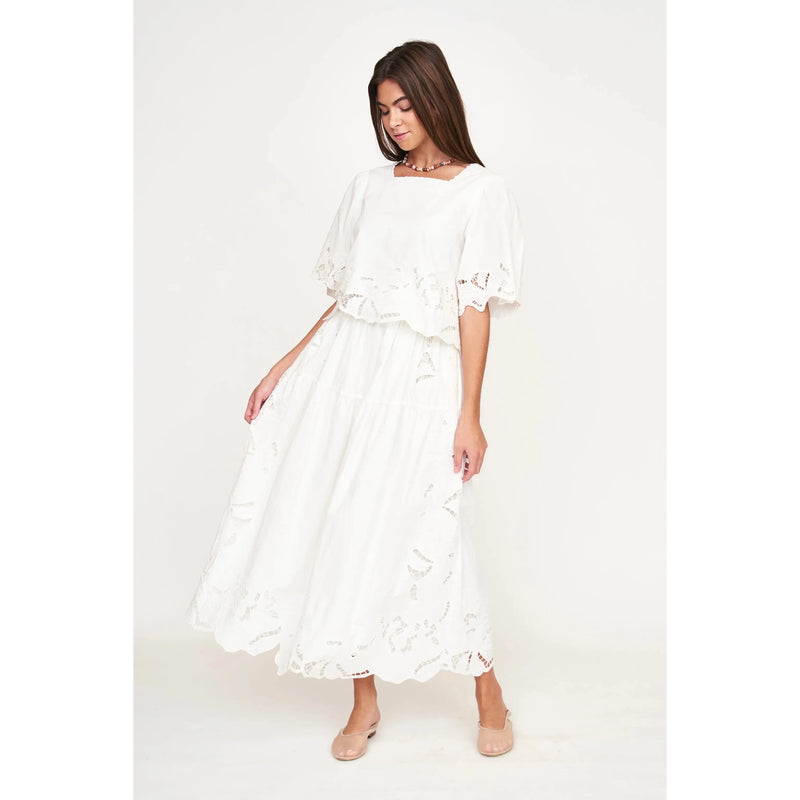 Provence Cutwork Top | White