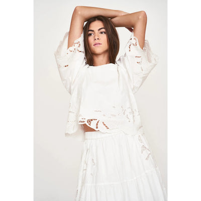 Provence Cutwork Top | White