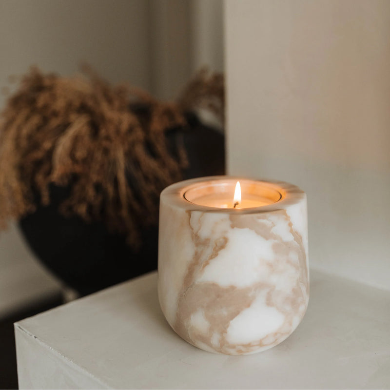 Calacatta Gold Marble Refillable Candle Vessel