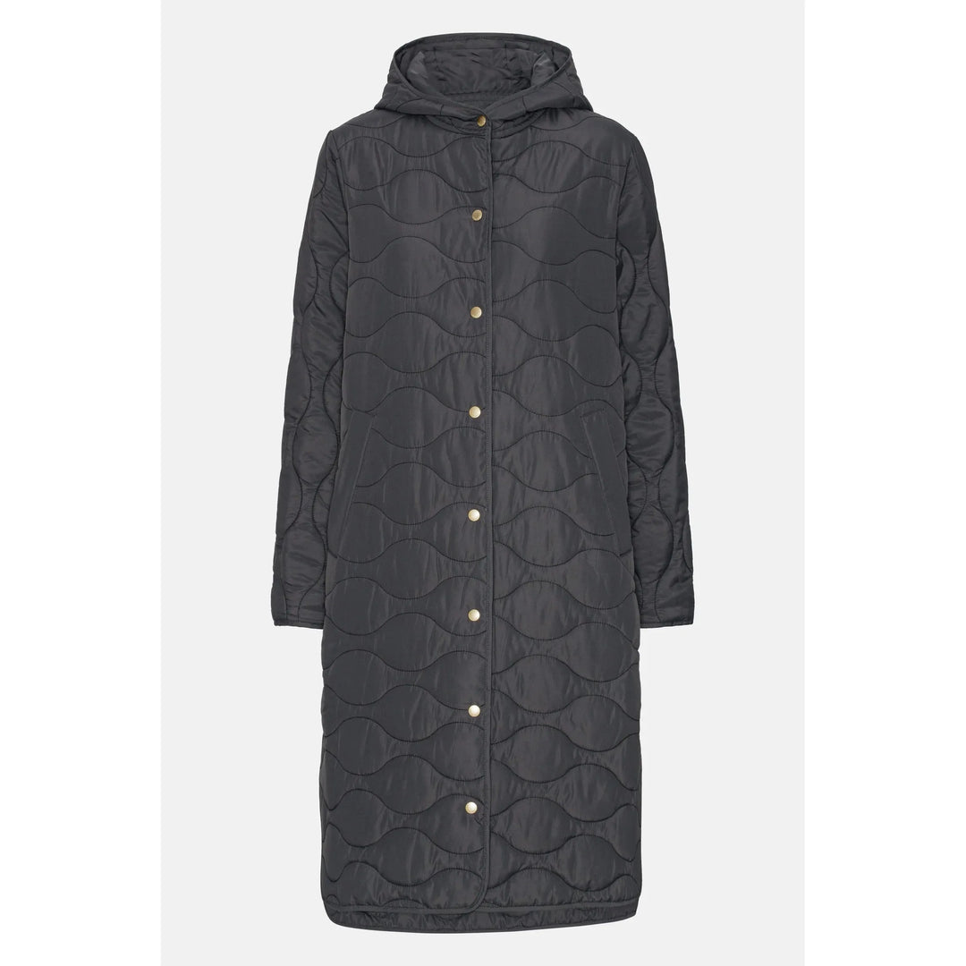 Long Quilted Coat | Asphalt - Modern Komfort Canada
