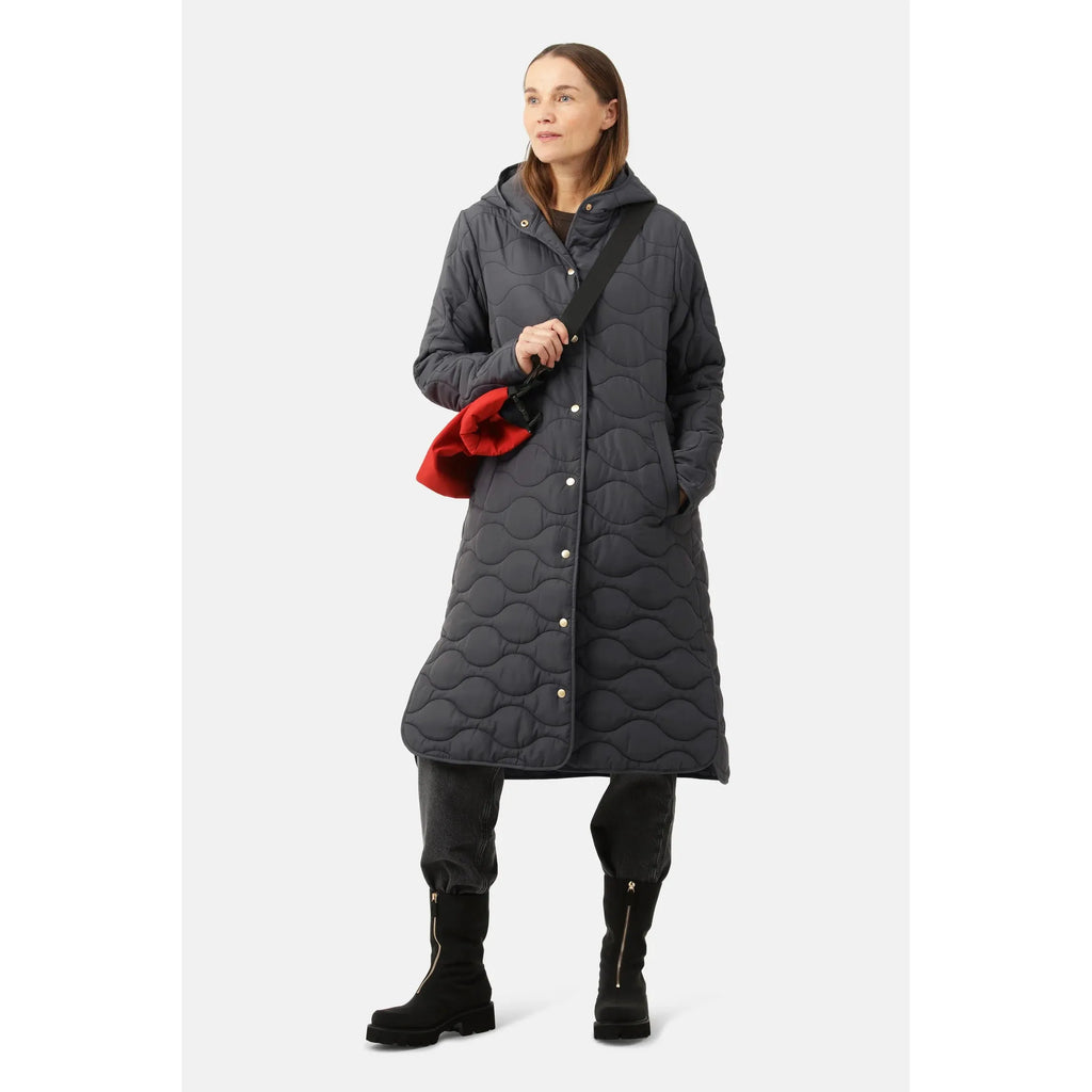 Long Quilted Coat | Asphalt - Modern Komfort Canada